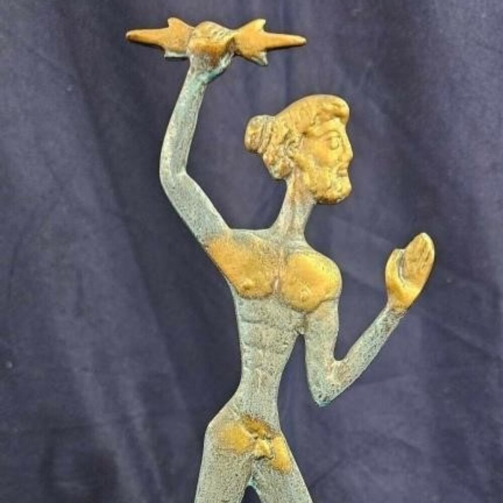 Greek God Statue Zeus Holding Lightning Bolt